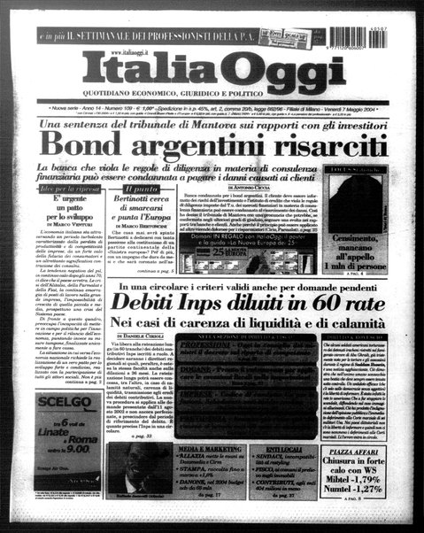 Italia oggi : quotidiano di economia finanza e politica